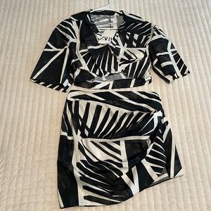 ZARA Cropped Print Top & Skirt